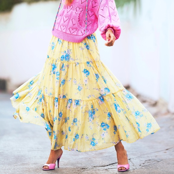 LoveShackFancy Floral Tiered Skirt - Picture 4 of 11